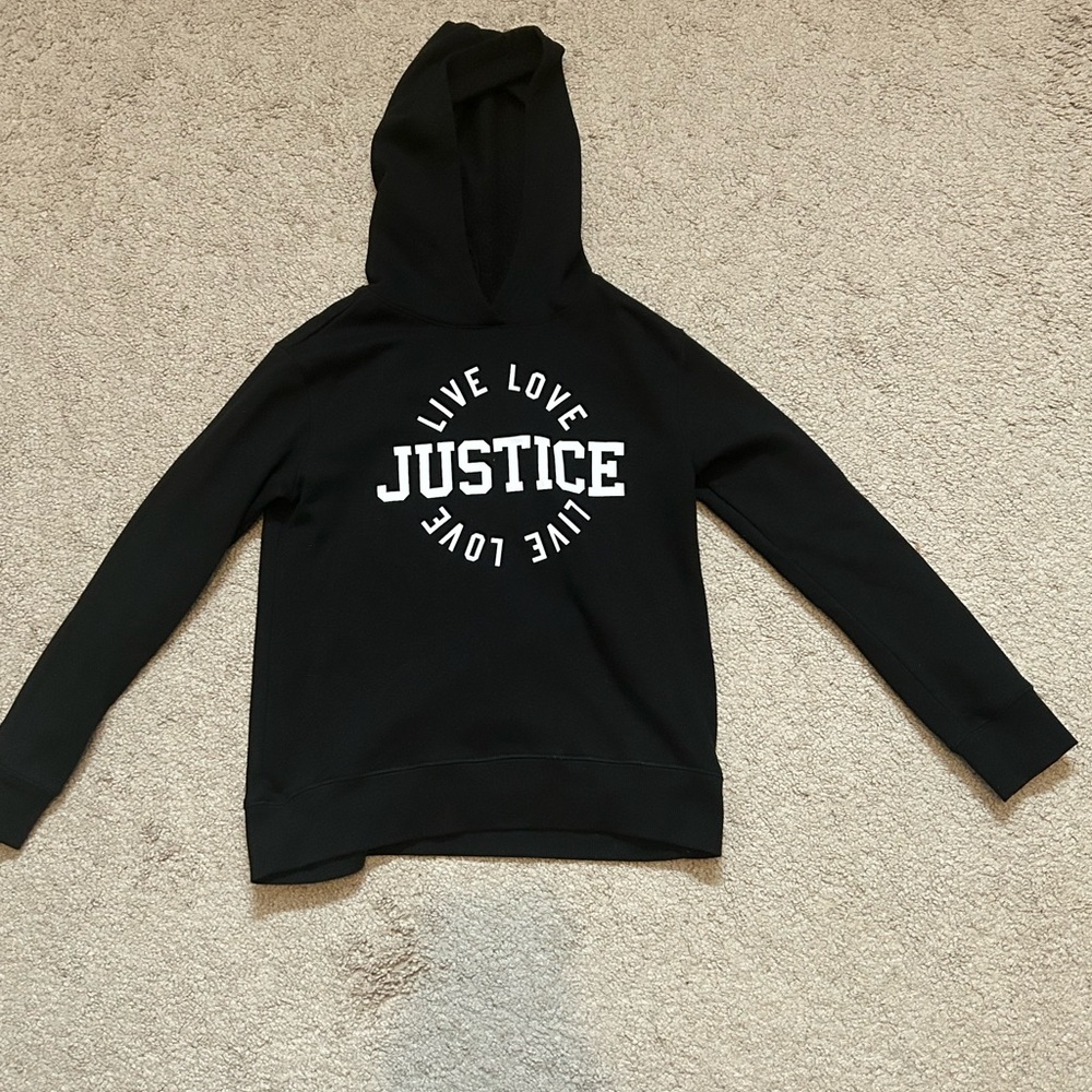 Justice Girls M (10) Black and White Hoodie